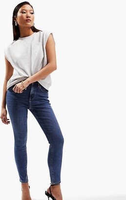 ASOS DESIGN Petite ultimate skinny jeans in authentic mid blue-AA