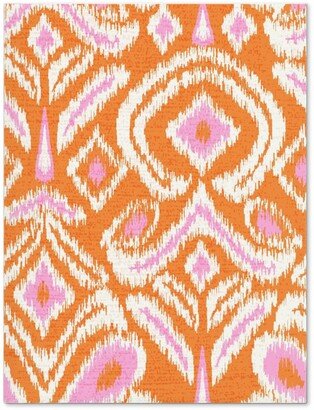 Journals: Ikat Flower - Orange And Pink Journal, Orange