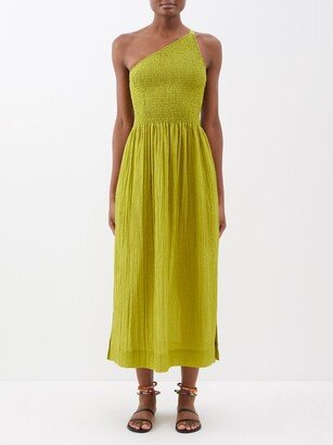 Isa Asymmetric-neck Midi Dress