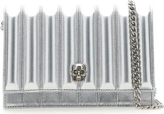 Skull Stud Metallic Crossbody Bag