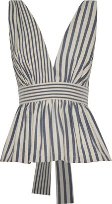 Andres Otalora Huisa Striped Peplum Blouse