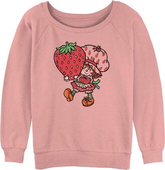 Strawberry Shortcake Junior' Straw Shortcake Cartoon Cute Berry Sweathirt - Deert Pink - Large