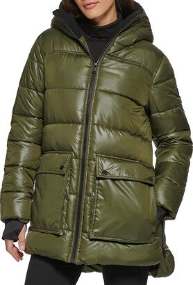 Faux Sherpa Lined Puffer Jacket