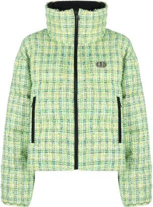 Bouclé Zip-Up Puffer Jacket