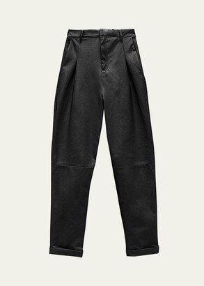 The Denise Recycled Leather Ankle Trousers