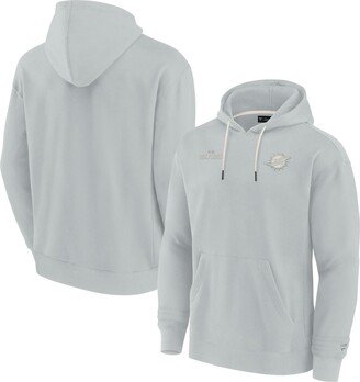 Men's and Women's Fanatics Signature Gray Miami Dolphins Super Soft Fleece Pullover Hoodie