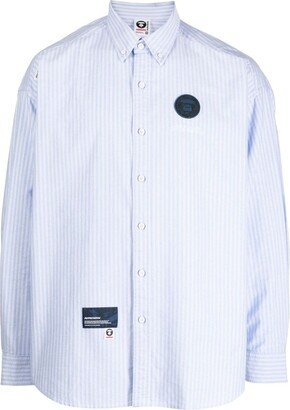 Logo-Patch Striped Shirt