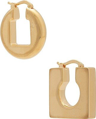 Les Boucles Rond Carre in Metallic Gold