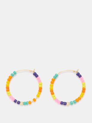 Maybe Baby Beaded 18kt Gold-plated Hoop Earrings