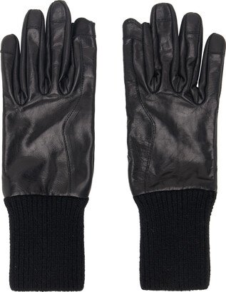 Black Short Ribcuff Gloves