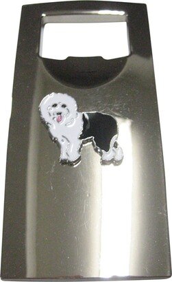 Black & White Toned Sheepdog Dog Bottle Opener