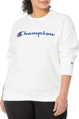 Plus Size Powerblend Crew (White) Women's Sweatshirt