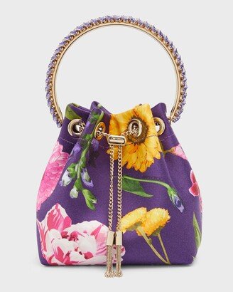 Bon Bon Floral-Print Crystal Top-Handle Bag