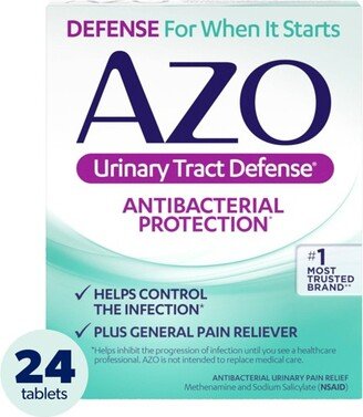 AZO Urinary Tract Defense, Antibacterial Protection + UTI Pain Relief - 24ct