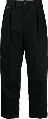 2Pleats cotton cropped trousers-AA