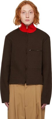 Brown Zip-Up Sweater