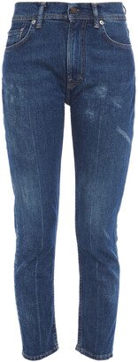 Cropped faded high-rise slim-leg jeans-AA