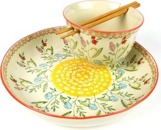 Ella Ramen Bowl and Dinner Bowl Set in Red