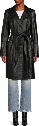 Belted Leather Coat-AG