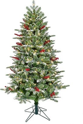 5' Instant Connect Pre-Lit Dual-Color Led Flocked Breckenridge Tree