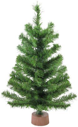 Northlight 24 Mini Pine Artificial Christmas Tree in Faux Wood Base - Unlit