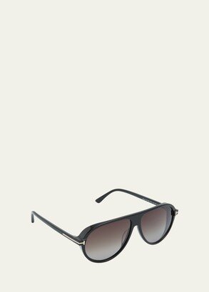 Gradient Smoke Acetate Aviator Sunglasses