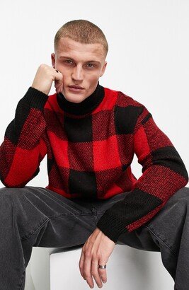 Buffalo Check Turtleneck Sweater