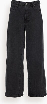 Elena Denim Baggy Pants in Black