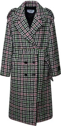 Tweed Belted Mid-Length Coat-AA