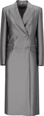 Metallic Effect Double Breasted Coat