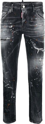 Paint-Splatter Detail Jeans-AA