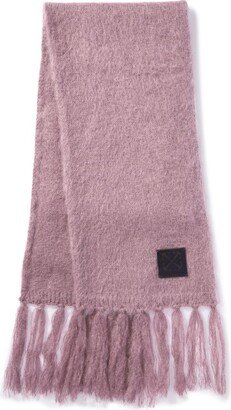 Arrow Pat Mohair Fringe Scarf Lilac Cob