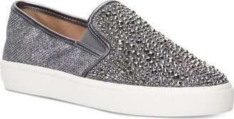 Sammee17 Womens Glitter Casual Slip-On Sneakers