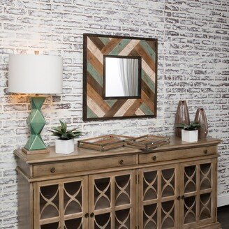 Chevron Multi Horizontal and Vertical Wooden Mirror - 1.5x31.5x31.5