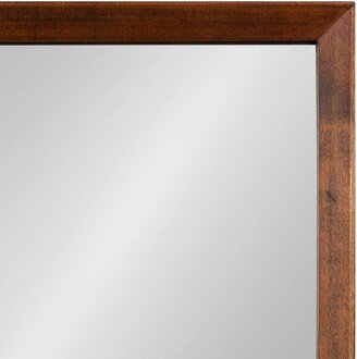 Hinter Wall Mirror with Shelf and Pegs - Walnut Brown - 24x24