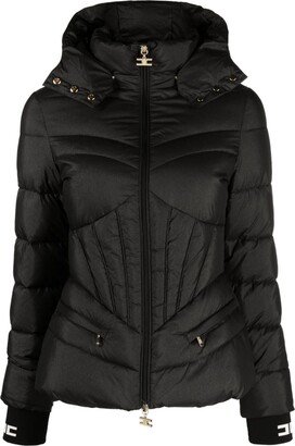 Detachable-Hood Zip-Up Puffer Jacket