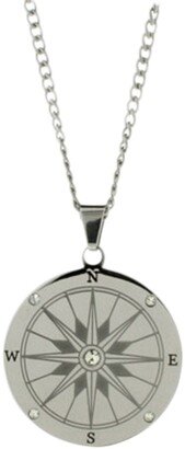 Eve's Jewelry Men's Stainless Steel Compass Necklace