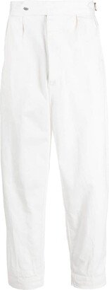 Off-Centre Fastening Straight-Leg Trousers