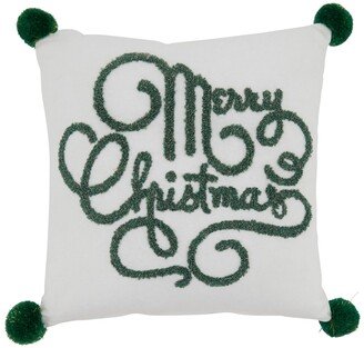 Saro Lifestyle Merry Christmas Design Throw Pillow, 12 x 12