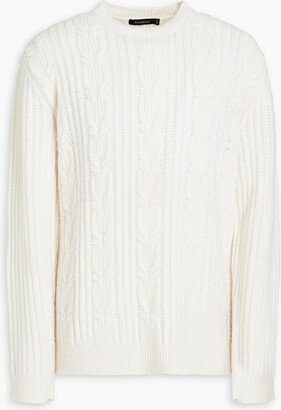 Cable-knit cashmere and silk-blend sweater