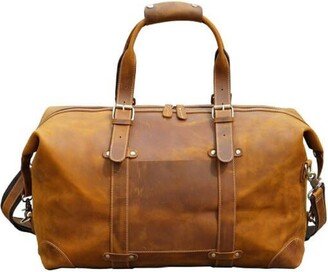 Touri Genuine Leather Weekend Bag With Straps Detail - Light Brown