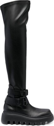 Double-Buckle Design Knee-High Boots