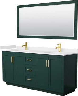 Miranda Double Vanity Set, Cultured Marble Top, 70-Inch Mirror