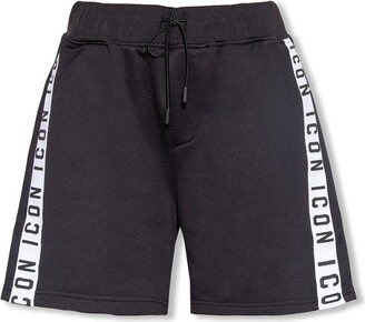 Logo Printed Drawstring Shorts-AC