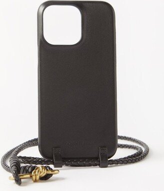 Knot Intrecciato-strap Leather Iphone® 14 Case