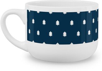 Mugs: Modern Christmas Deer - Navy Latte Mug, White, 25Oz, Blue