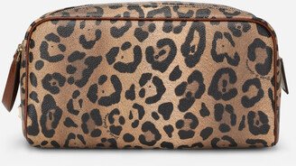 Airpods case in leopard-print Crespo with branded plate