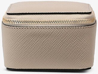 Womens Sandstone Beige Panama Medium Leather Trinket Case