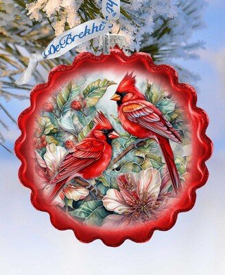 Cardinals Wreath Christmas Mercury Glass Ornaments G. DeBrekht