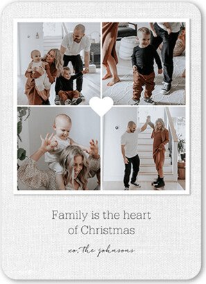 Holiday Cards: Family Fabric Holiday Card, White, 5X7, Christmas, Matte, Signature Smooth Cardstock, Rounded